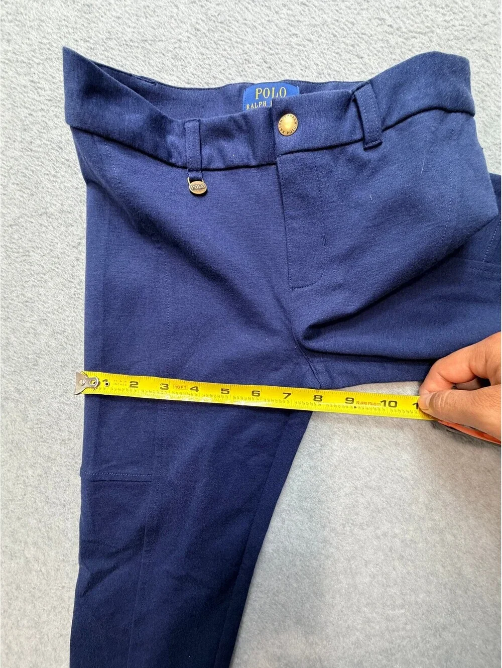 Polo Ralph Lauren Boys Jodhpurs Equestrian Riding Pants M 8-10 Navy Gold Button